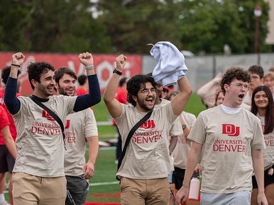 DU students cheering