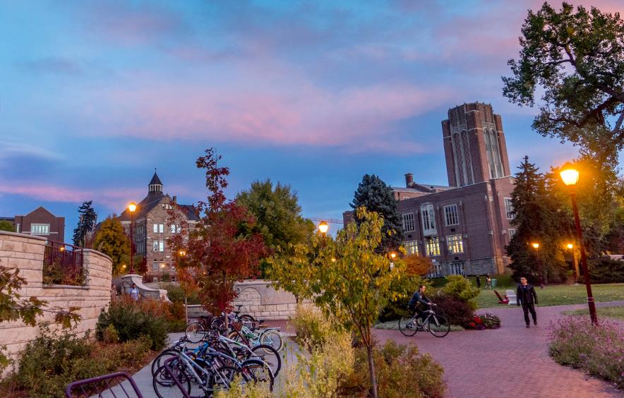 campus at dusk