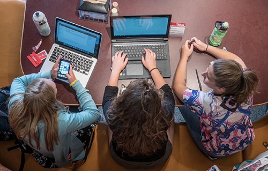 Students studying