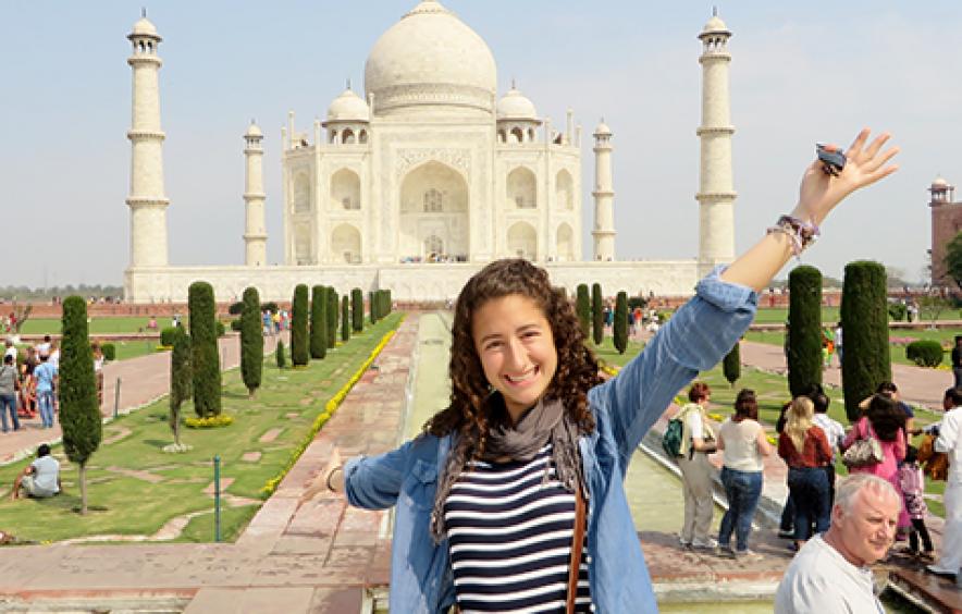 Student at the Taj Mahal