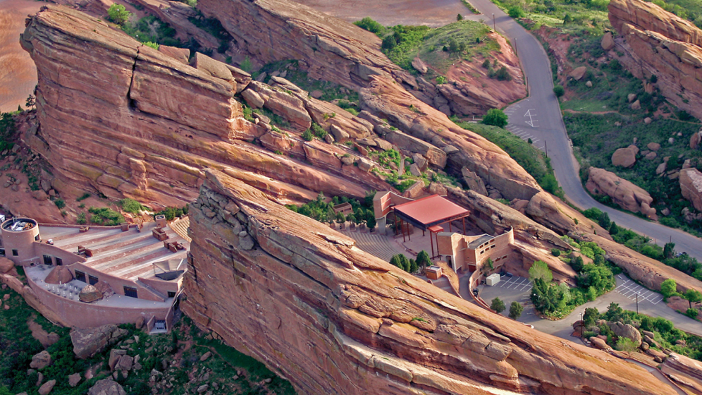 Overhead shot of Red Rocks